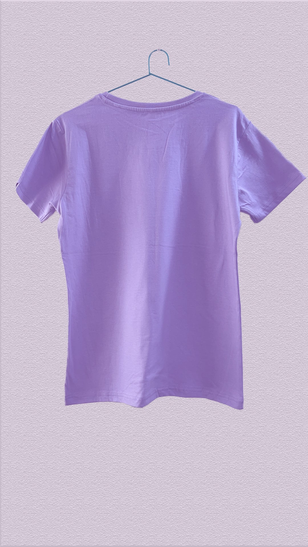 Women's Round Neck Solid Color Tee Shirt - Lavender